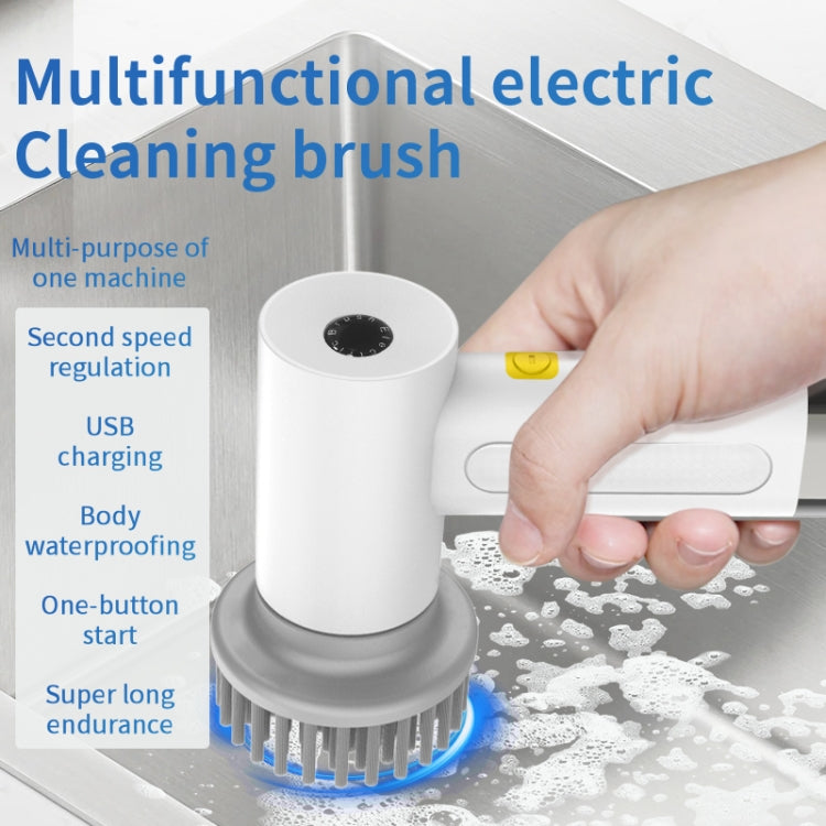 Multifunctional Handheld Cordless Electric Cleaning Brush(Ivory White)