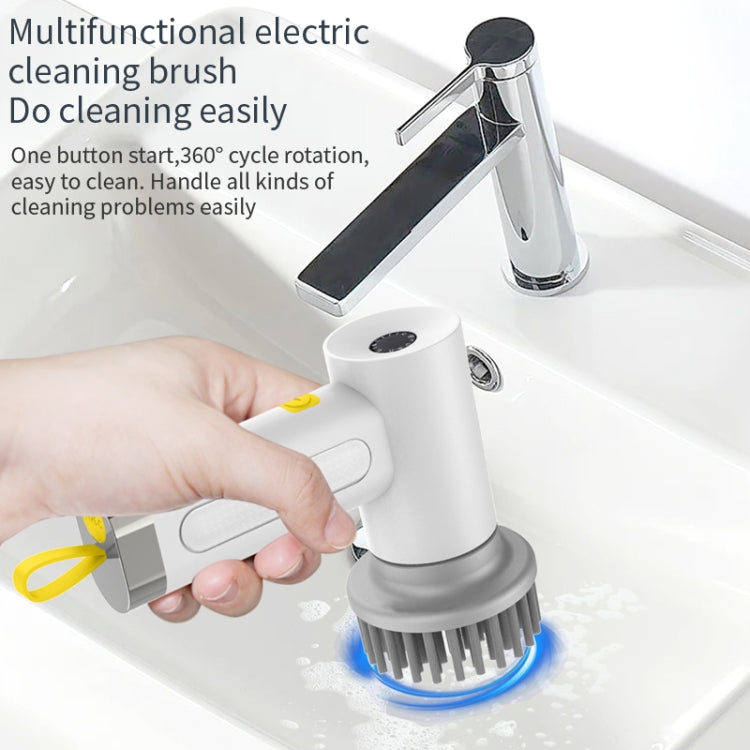 Multifunctional Handheld Cordless Electric Cleaning Brush(Ivory White)