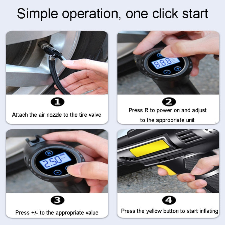 Portable Multifunctional Car Inflator Automobile Tire Pneumatic Pump, Model: Wired Digital