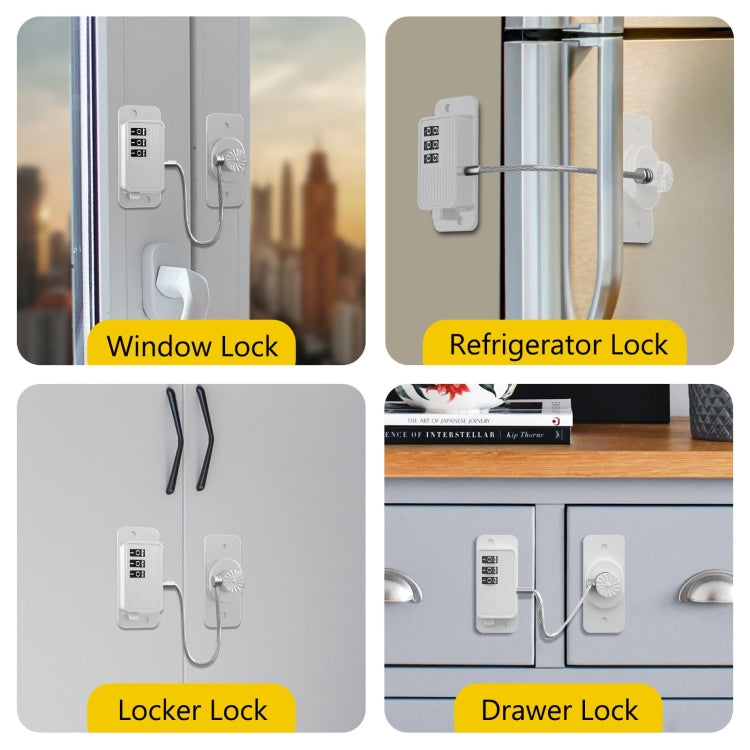 Children Window Safety Lock Limited Positioning Password Refrigerator Lock(Black)