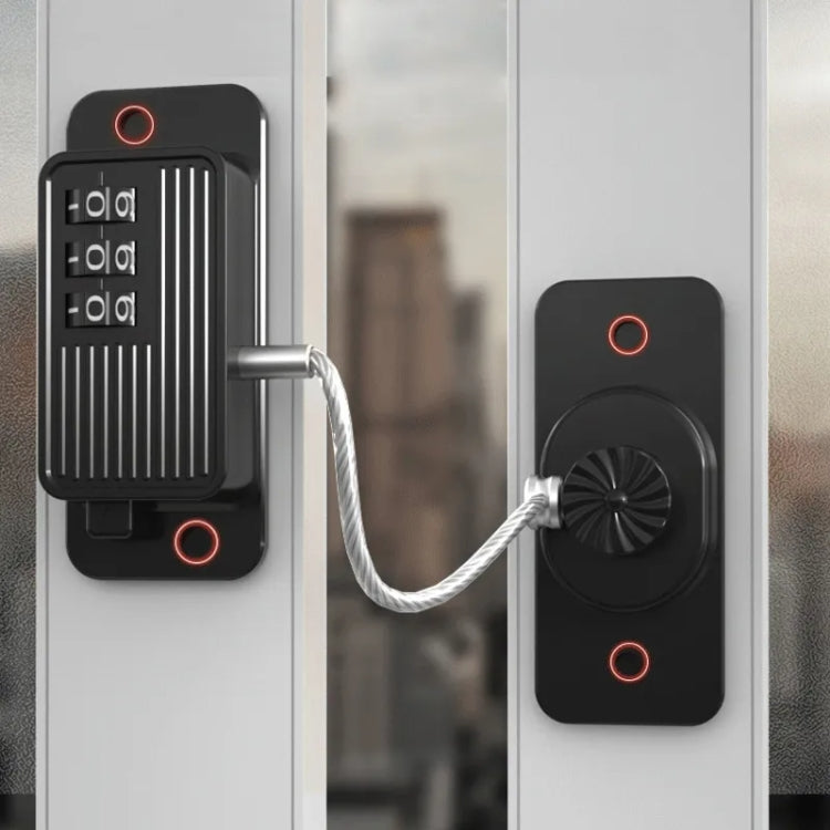 Children Window Safety Lock Limited Positioning Password Refrigerator Lock(Black)