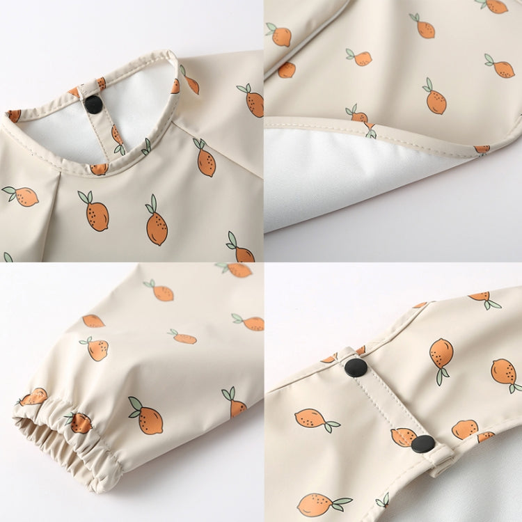 Long Sleeved Baby Bib Waterproof Washable Easy Clean Smock With Pocket, Size: S(Animals)