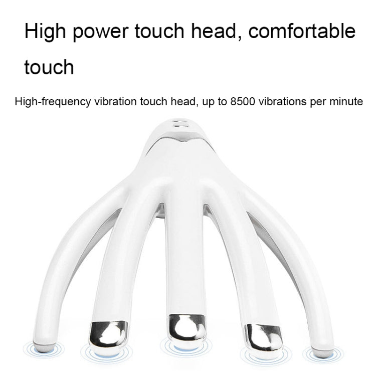 Mini Charging Electric Head Massager Multifunctional Heated Vibration Massage Comb(Pearl White)