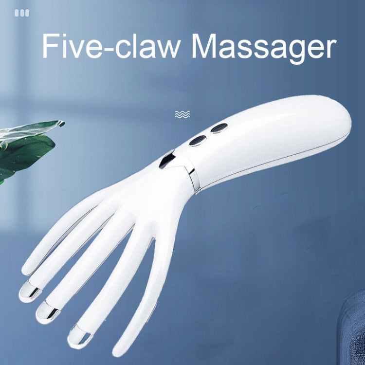 Mini Charging Electric Head Massager Multifunctional Heated Vibration Massage Comb(Pearl White)