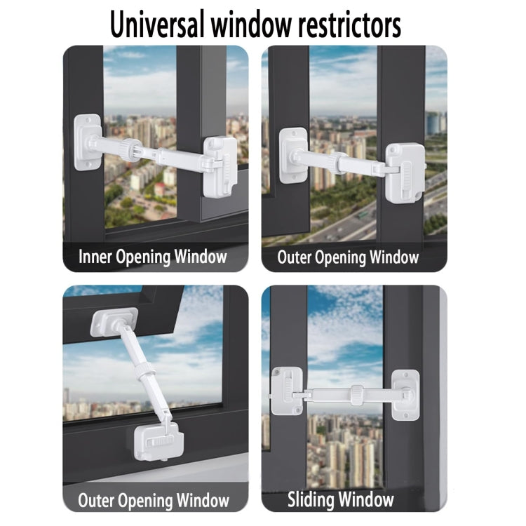 Window Limator Lock Children Safety Lock Anti-Theft Window Lock(White)