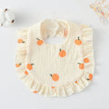 Baby Feeding Bib Ruffle Infants Saliva Towel Soft Cotton Burp Cloth, Style: Yellow Orange