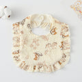 Baby Feeding Bib Ruffle Infants Saliva Towel Soft Cotton Burp Cloth, Style: Mushroom Rabbit