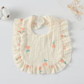 Baby Feeding Bib Ruffle Infants Saliva Towel Soft Cotton Burp Cloth, Style: Dutch Flower