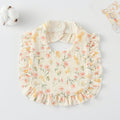 Baby Feeding Bib Ruffle Infants Saliva Towel Soft Cotton Burp Cloth, Style: Floral