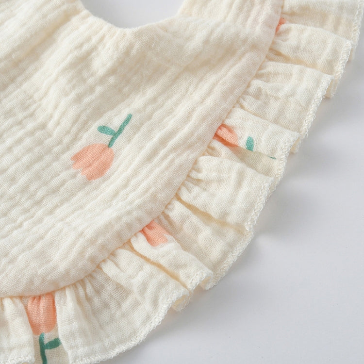 Baby Feeding Bib Ruffle Infants Saliva Towel Soft Cotton Burp Cloth, Style: Yellow Lemon