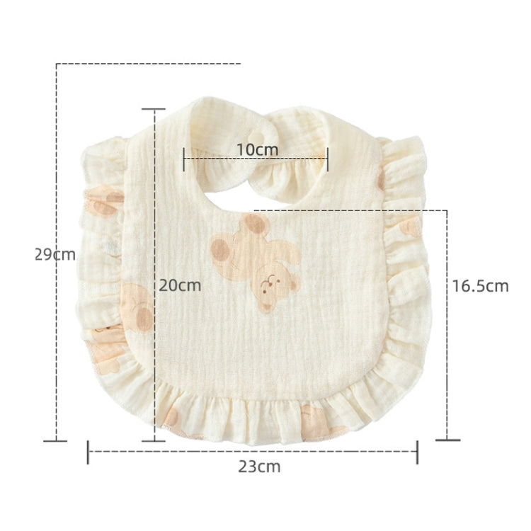 Baby Feeding Bib Ruffle Infants Saliva Towel Soft Cotton Burp Cloth, Style: Yellow Orange