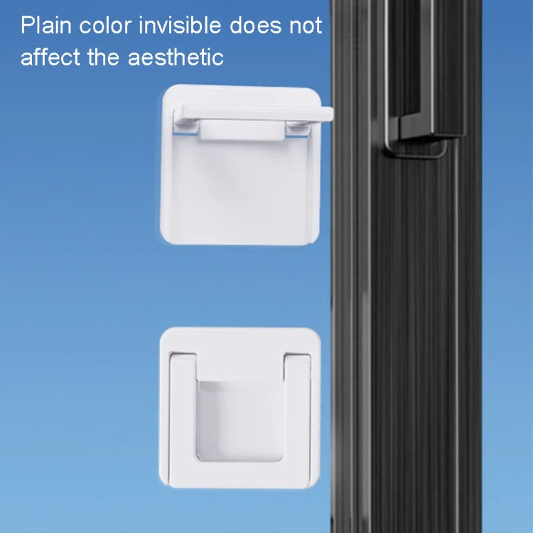 Children Protective Window Lock Flat Movement Doors Drawers Lock Cabinet Door Handle(White)