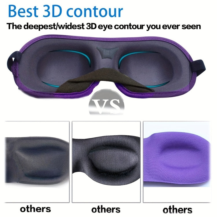 3D Adjustable Silicone Anti-slip Sleep Eye Mask Three-dimensional Memory Foam Eye Protection Mask(Purple)