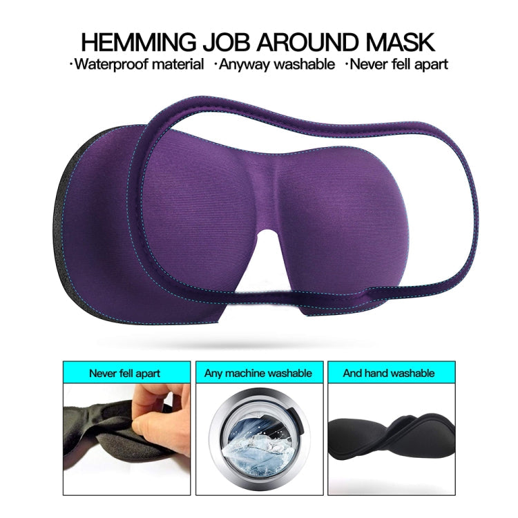 3D Adjustable Silicone Anti-slip Sleep Eye Mask Three-dimensional Memory Foam Eye Protection Mask(Purple)