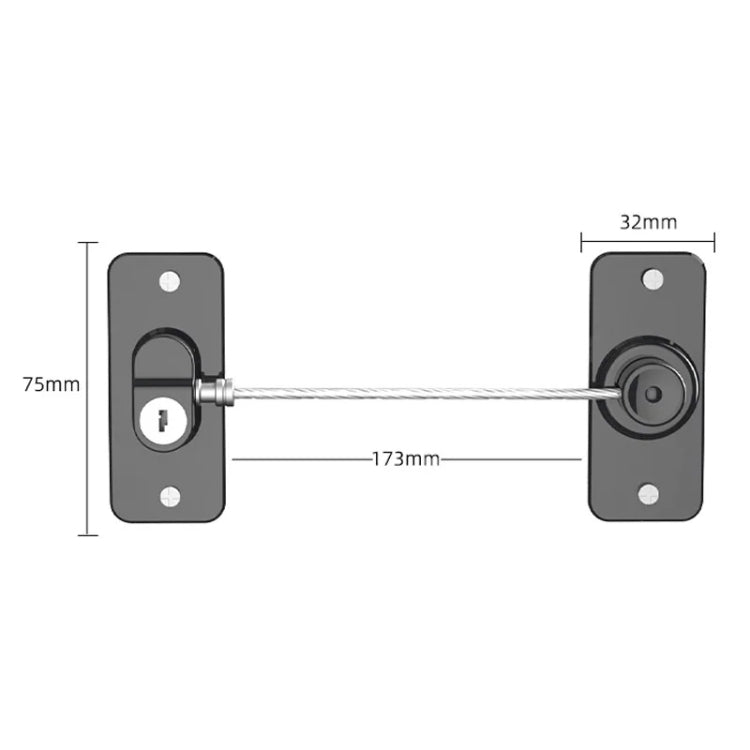 Multifunctional Children Window Safety Lock With Key Refrigerator Cabinet Lock Dual Purpose Limator(Black)
