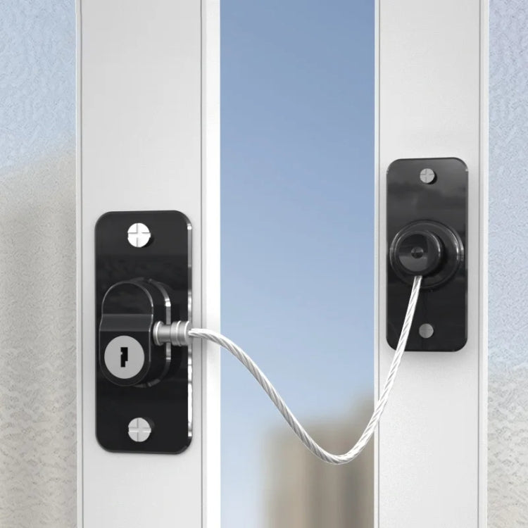 Multifunctional Children Window Safety Lock With Key Refrigerator Cabinet Lock Dual Purpose Limator(Black)
