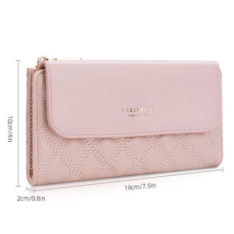 Baellerry N2403 Ladies Long Wallet with Multiple Card Slots Large Capacity Tri-fold Clutch Bag, Color: Brown