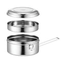 16cm Double Layer 304 Stainless Steel Round Lunch Box