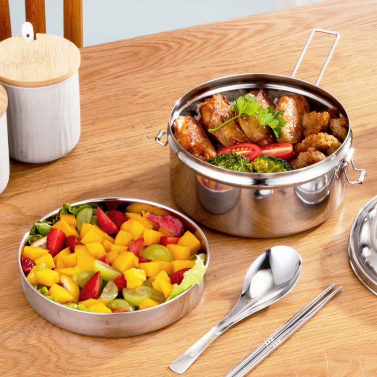 14cm Double Layer 304 Stainless Steel Round Lunch Box