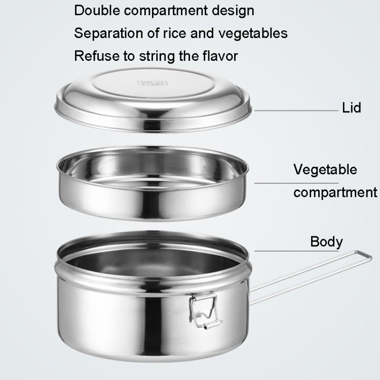 14cm Double Layer 304 Stainless Steel Round Lunch Box