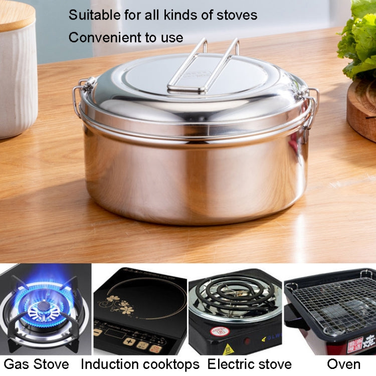16cm Single Layer 304 Stainless Steel Round Lunch Box