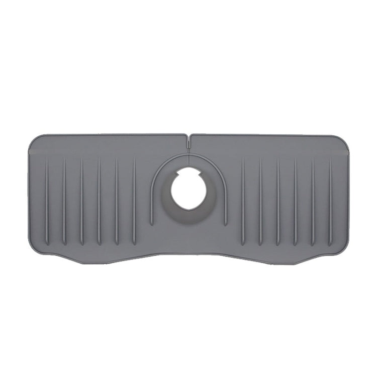 Bathroom Kitchen Silicone Faucet Anti-Splash Drain Mat, Color: Grey(37x14.7x2cm)