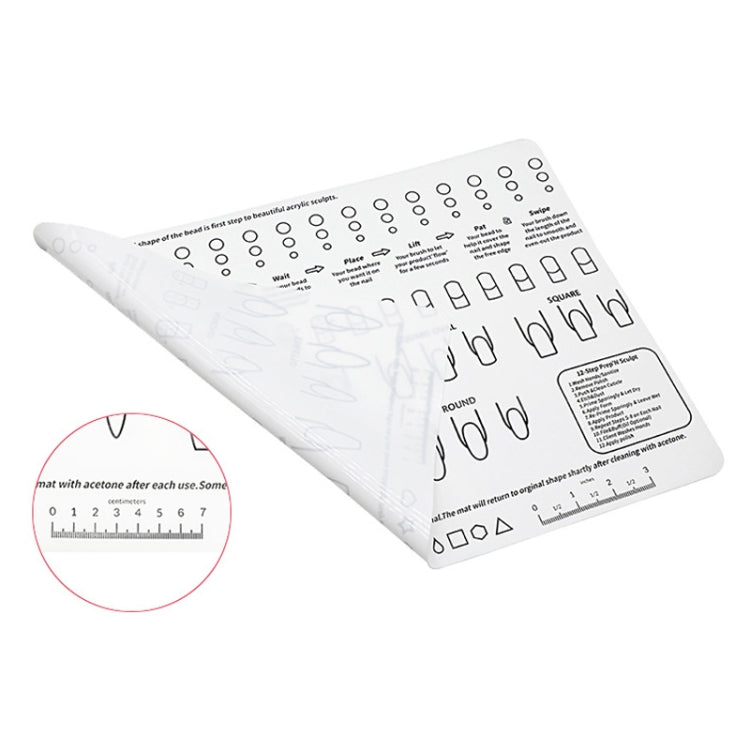 40x30x0.06cm Silicone Manicure Pads Palette Practice Table Mats(Transparent)