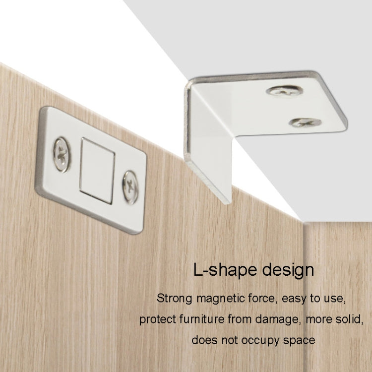 90 Degree No-Punch Invisible Door Suction Thin Section Wardrobe Sliding Door Magnetic Suction(Black)
