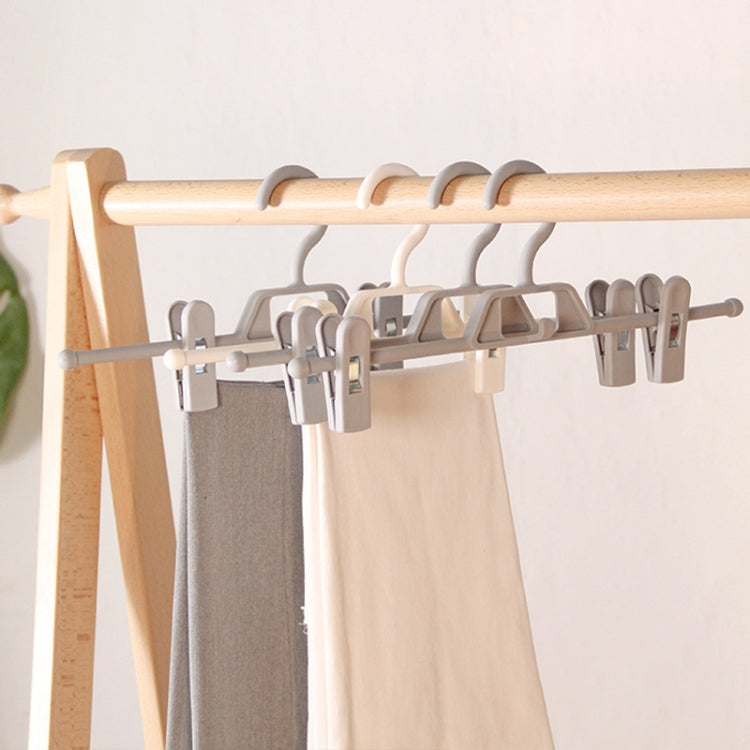 360 Degree Rotatable Non-Slip Multifunctional Clothes Hanger Home Wardrobe Traceless Pants Hanging Clip(Apricot)