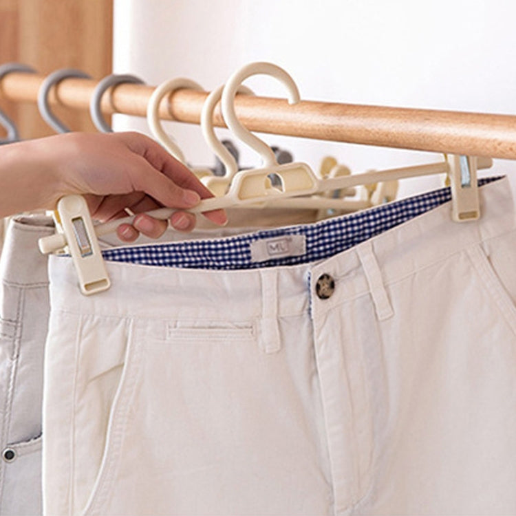360 Degree Rotatable Non-Slip Multifunctional Clothes Hanger Home Wardrobe Traceless Pants Hanging Clip(Milk White)