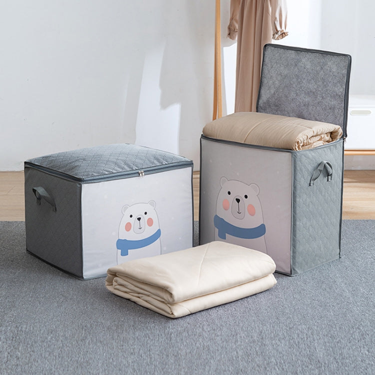 Non-woven Clothing Organization Quilt Dustproof Storage Bag, Color: Horizontal Navy Blue 50x42x39cm