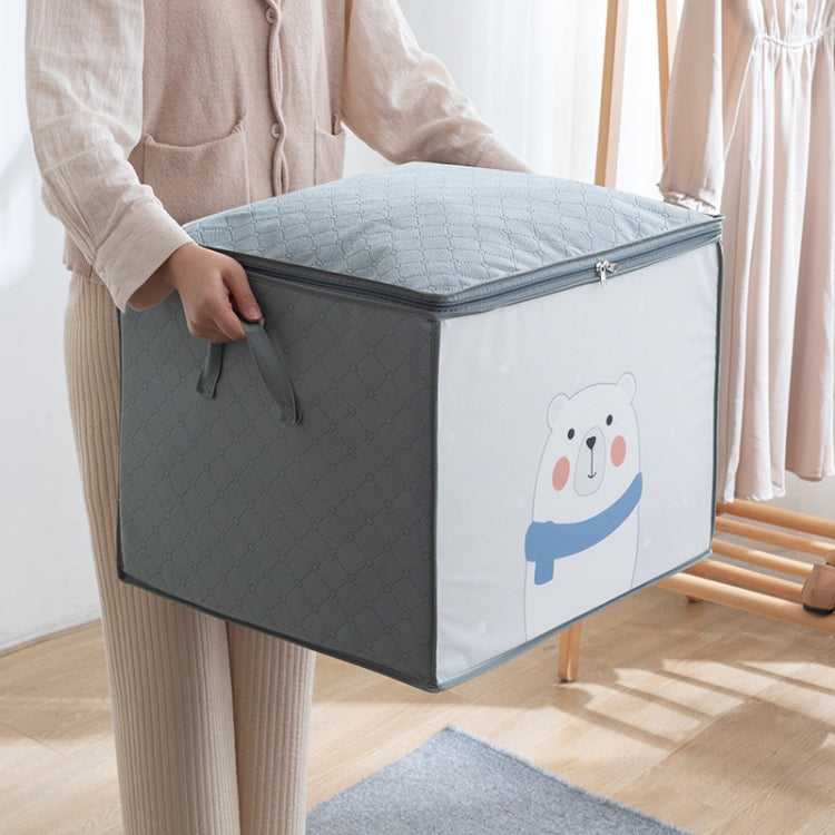 Non-woven Clothing Organization Quilt Dustproof Storage Bag, Color: Vertical Light Blue 48x35x48cm