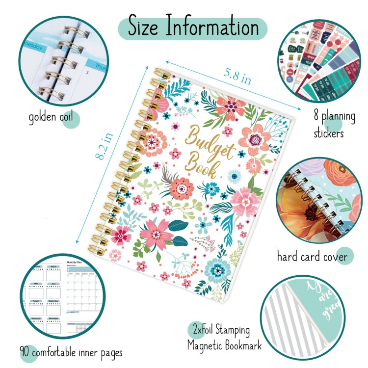 Weekly and Monthly Planner & Sticker Set Schedule Handbook Budget Notebook(JH001)