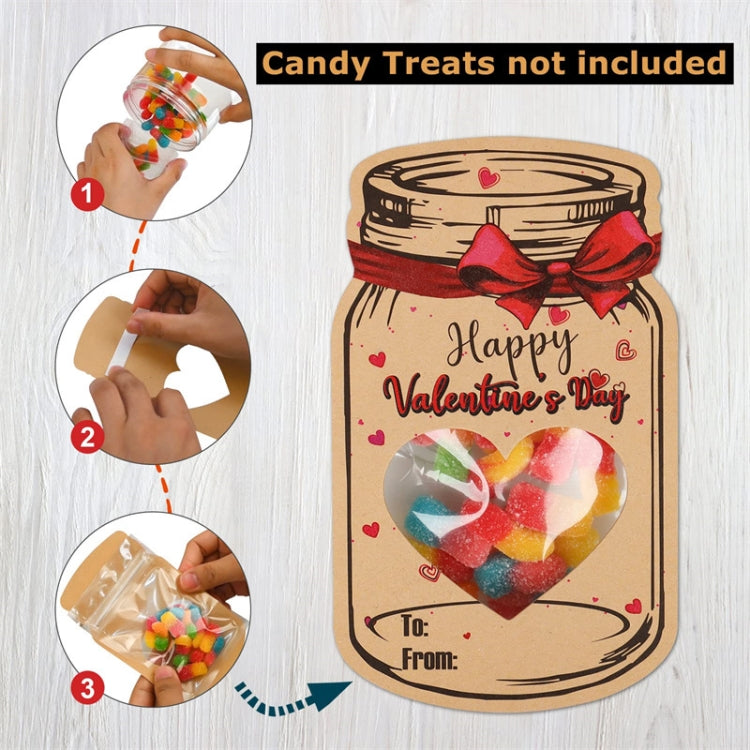 Valentine Day Bottle Shape Greeting Card Holiday Gift Exchange Card Kids Party Favor Message Card, Spec: 24pcs /Set