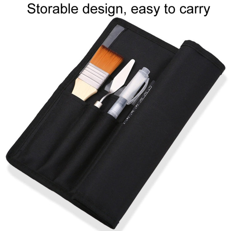 ZHU TING 18pcs /Set Two Color Nylon Bristle Paintbrush Set Painting Watercolor Brushes With Cloth Bag(Black Rod)