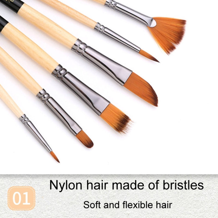 ZHU TING 18pcs /Set Two Color Nylon Bristle Paintbrush Set Painting Watercolor Brushes With Cloth Bag(Black Rod)