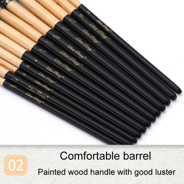 ZHU TING 18pcs /Set Two Color Nylon Bristle Paintbrush Set Painting Watercolor Brushes With Cloth Bag(Black Rod)