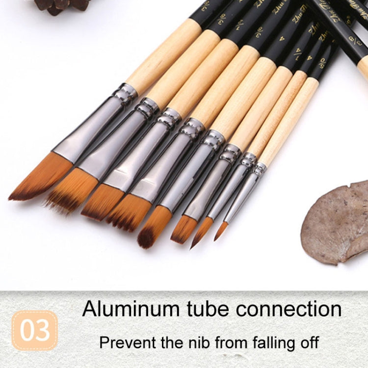 ZHU TING 18pcs /Set Two Color Nylon Bristle Paintbrush Set Painting Watercolor Brushes With Cloth Bag(Black Rod)