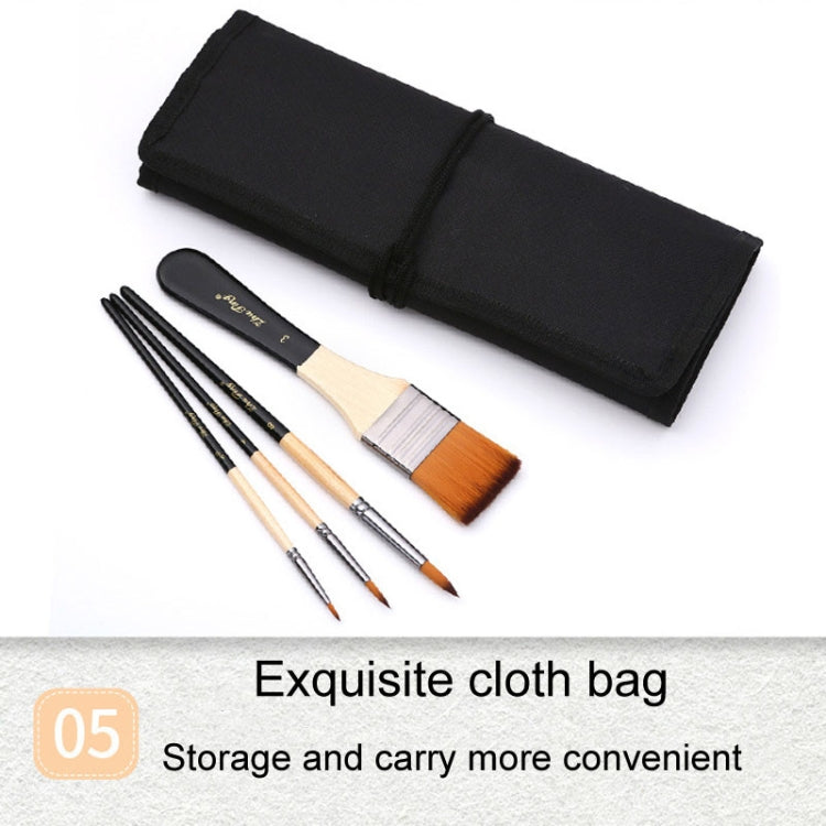 ZHU TING 18pcs /Set Two Color Nylon Bristle Paintbrush Set Painting Watercolor Brushes With Cloth Bag(Black Rod)