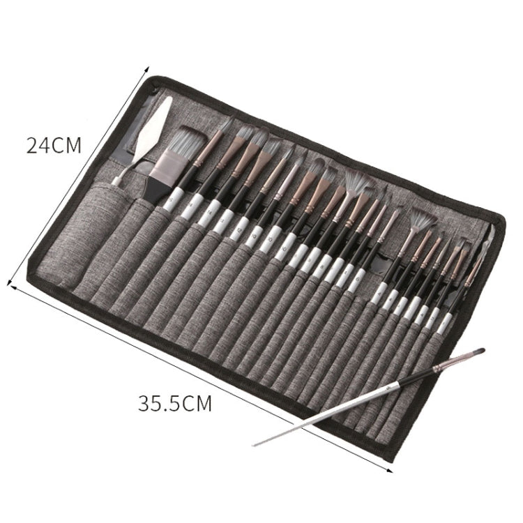 ZHU TING 24pcs /Set Nylon Bristle Paintbrush Set Painting Watercolor Brushes With Cloth Bag(Orange Red Rod)