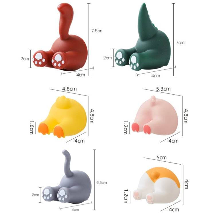 Cartoon Animal Punch-free Hook Traceless Plug Holder Bathroom Cute Toothbrush Hanger, Spec: Dinosaur Tail