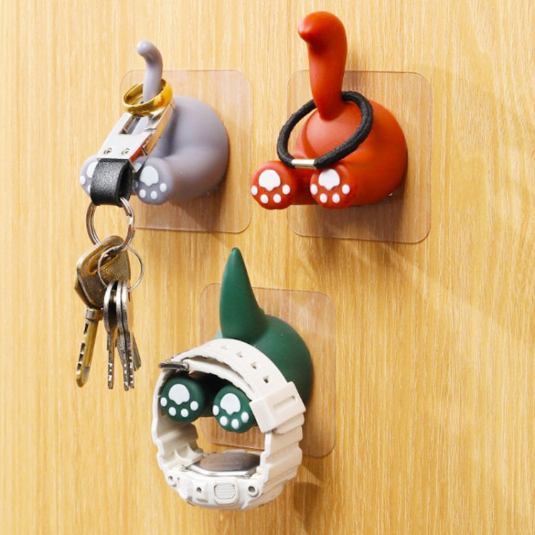 Cartoon Animal Punch-free Hook Traceless Plug Holder Bathroom Cute Toothbrush Hanger, Spec: Cat Tail
