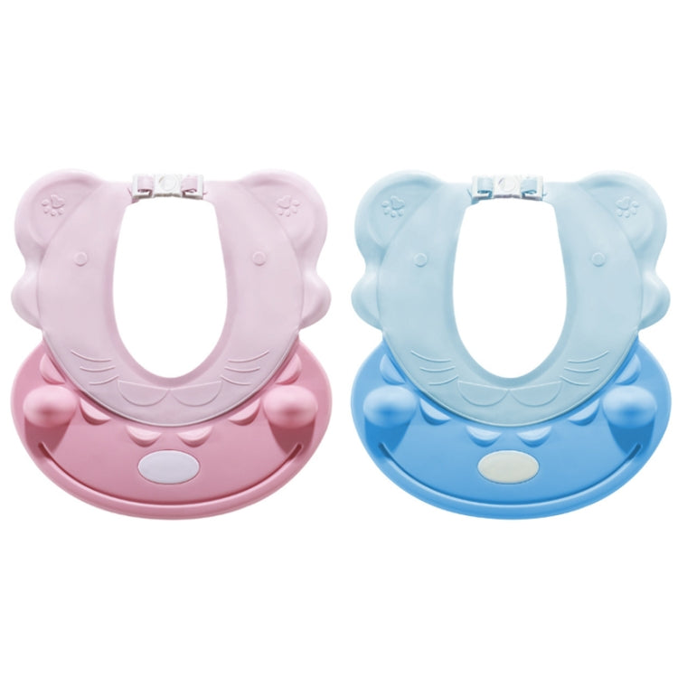 Baby Shampoo Waterproof Ear Protection Adjustable Shower Cap(Blue)