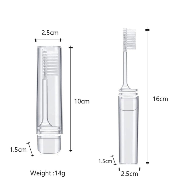 Foldable Toothbrush Set For Traveling Business Portable Hotel Transparent Storage Toothbrush, Packing: OPP Bag