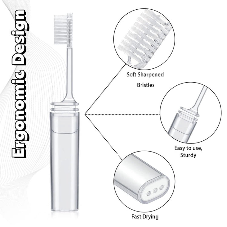 Foldable Toothbrush Set For Traveling Business Portable Hotel Transparent Storage Toothbrush, Packing: OPP Bag