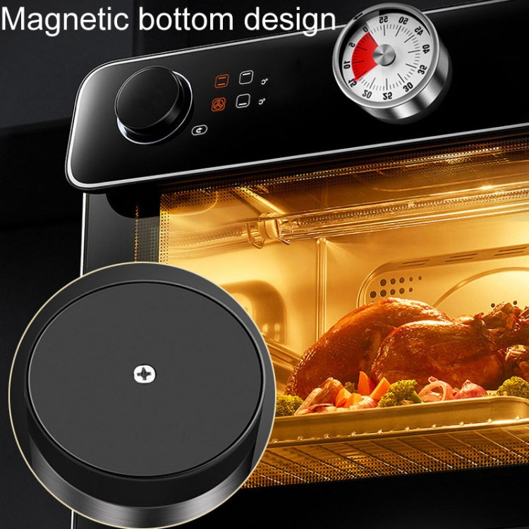Kitchen Stainless Steel Mechanical Timer Student Time Management Reminder Baking Alarm Clock(White)