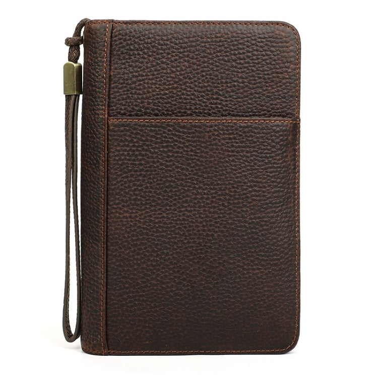 CONTACTS FAMILY CF5009 Genuine Leather Multifunctional Travel Convenient Cigar Box with Wrist Strap(Coffee)