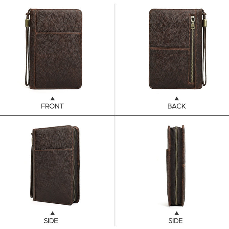 CONTACTS FAMILY CF5009 Genuine Leather Multifunctional Travel Convenient Cigar Box with Wrist Strap(Coffee)