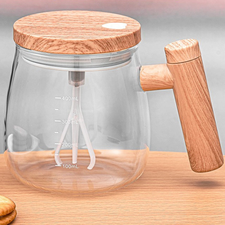 400ml Automatic Stirring Mug Maple Electric Coffee Cup, Style: Battery Transparent Cup