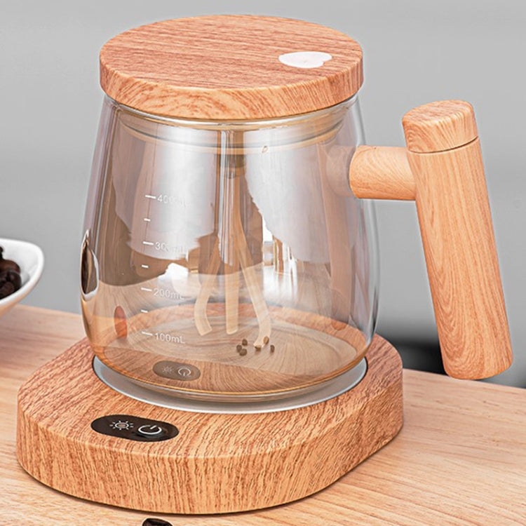 400ml Automatic Stirring Mug Maple Electric Coffee Cup, Style: Battery Champagne Gold Cup+Thermostatic Coaster
